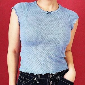 Dôen | Blue Pointelle Tee